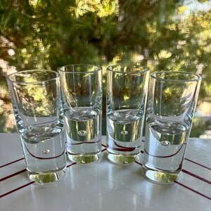 MCM Kosta Boda Pippi Shot Glasses Set of 4 Swedish Bubble Base